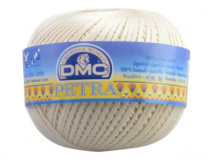 DMC Petra nr. 8 Hæklegarn Unicolor ECRU Natur